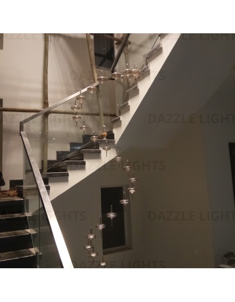 Blown Glass Staircase Chandelier